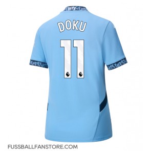 Manchester City Jeremy Doku #11 Replik Heimtrikot Damen 2024-25 Kurzarm